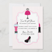 Glam Mode Diva Birthday Party Invitation Kaart (Voorkant)