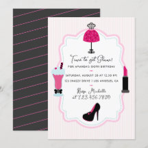 Glam Mode Diva Birthday Party Invitation