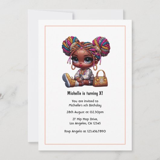 Glam Mode Doll Verjaardag Kaart (Voorkant)