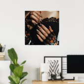 Glam mode luxe zomernagels art foto poster (Thuiskantoor)