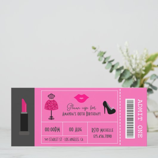 Glam Mode Show Night Kaart (Staand voorkant)