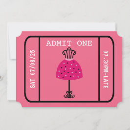 Glam Mode Show Party Night Girl's Ticket Kaart