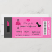 Glam Mode Show Party Night Girl's Ticket Kaart (Voorkant)