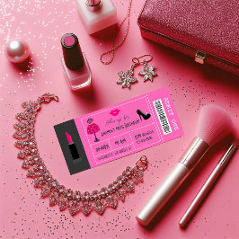 Glam Mode Show Party Night Girl's Ticket Kaart