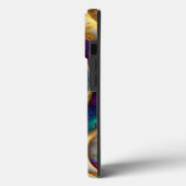 Glam Modern Aqua & Paars Glitter Monogram Case-Mate iPhone Case (Achterkant / Links)