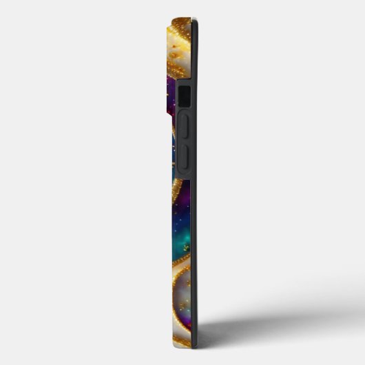 Glam Modern Aqua & Paars Glitter Monogram Case-Mate iPhone Case (Achterkant / Links)