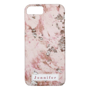 Glam modern blush roze gouden marmer gepersonalise Case-Mate iPhone case