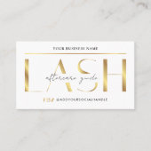 Glam Modern Gold Lash Extensions Nazorg Gids Visitekaartje (Voorkant)