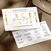 Glam Modern Gold Lash Extensions Nazorg Gids Visitekaartje