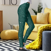 Glam Modern Green Glitter Sparkle Sport Women Gift Leggings