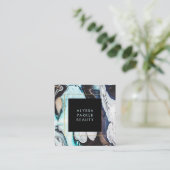 Glam Modern Ink Swirls met zwart Vierkante Visitekaartje (Staand voorkant)