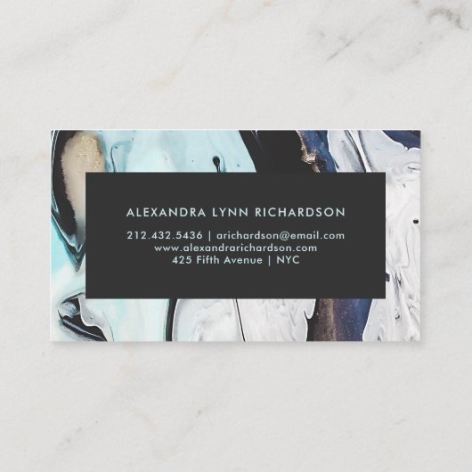Glam Modern Ink Swirls Visitekaartje (Achterkant)