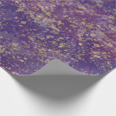 Glam Modern Paars & Gold Splatter Cadeaupapier (Hoek)