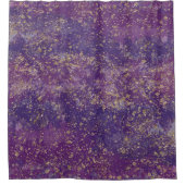 Glam Modern Paars & Gold Splatter Douchegordijn (Voorkant)