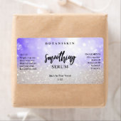 Glam Modern Silver Glitter Blue Face Serum Labels (Insitu)