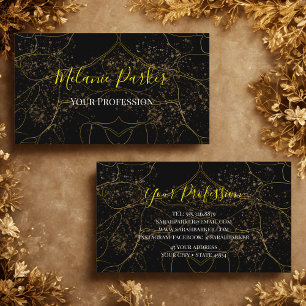 Glam Modern Zwart Goud Glitter Visitekaartje