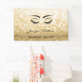 Glam moderne chique gouden glitter wimpers en wenk spandoek (Insitu)