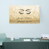 Glam moderne chique gouden glitter wimpers en wenk spandoek (Beurs)