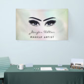 Glam moderne chique holografische wimpers en wenkb spandoek (Beurs)