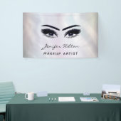 Glam moderne chique holografische wimpers en wenkb spandoek (Beurs)