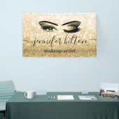 Glam moderne gouden glittery wimpers & wenkbrauw k spandoek (Beurs)