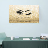 Glam moderne gouden glittery wimpers & wenkbrauw k spandoek (Beurs)