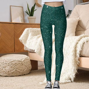 Glam Moderne Groene Glitter Schitter Sport Dames C Leggings