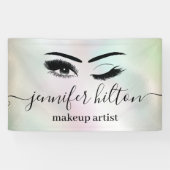 Glam moderne holografische wimpers en wenkbrauwkni spandoek (Horizontaal)