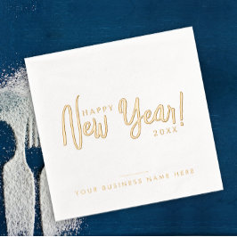 Glam Moderne Script Gelukkig Nieuwjaar Zakelijk Be Folie Servetten