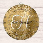 Glam monogram Glittery Gold Glam Dartbord