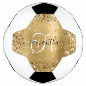 Glam monogram Glittery Gold Glam Voetbal (Voorkant)