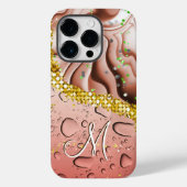 Glam Monogram M Bruine Marmeren Fantasy Regendrupp Case-Mate iPhone Case (Achterkant)