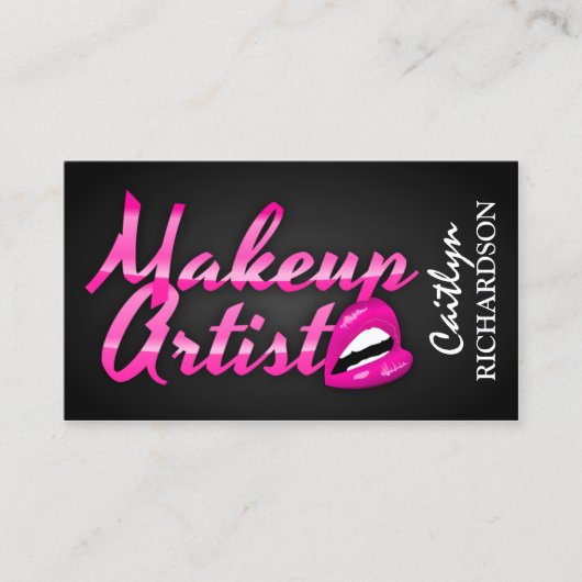 Glam Monogram Makeup Artist Visitekaartje (Voorkant)
