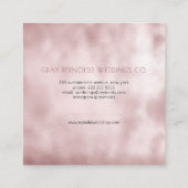 Glam Monogram Roos Gold Floral Wedding Planner Vierkante Visitekaartje (Achterkant)