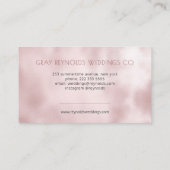 Glam Monogram Roos Gold Floral Wedding Planner Visitekaartje (Achterkant)