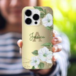 Glam Monogram Waterverf Glam voor goudmeisjes iPhone 16 Pro Hoesje<br><div class="desc">Een stijlvolle, verfijnde, witte en faux gouden glitter waterverf met gepersonaliseerde scripttypografie en een san serif-monogram initiaal bedekken een stijlvolle, glazen gouden folie achtergrond op deze stijlvolle, elegante, moderne mobiele telefoonbehuizing. Personaliseer met jouw naam en monogram. Maakt elke keer dat je het gebruikt een leuke en stijlvolle uitspraak. Een geweldig...</div>