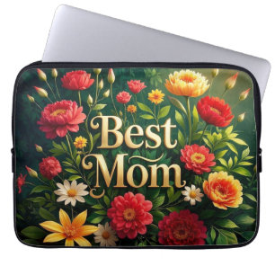 Glam Mooie Bloemen voor Moederdag Laptop Sleeve