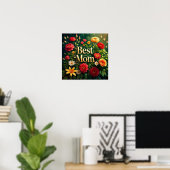 Glam Mooie Bloemen voor Moederdag Poster (Thuiskantoor)