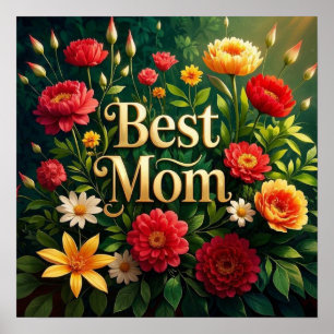 Glam Mooie Bloemen voor Moederdag Poster