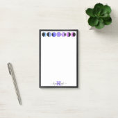 Glam Moon Phases Monogram Naam Middelgroot Rechtho Post-it® Notes (Kantoor)