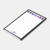 Glam Moon Phases Monogram Naam Middelgroot Rechtho Post-it® Notes (Schuin)