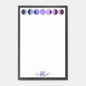 Glam Moon Phases Monogram Naam Middelgroot Rechtho Post-it® Notes (Voorkant)
