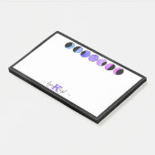 Glam Moon Phases Monogram Name Large Retangular Post-it® Notes (Schuin)