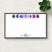 Glam Moon Phases Monogram Name Large Retangular Post-it® Notes (Kantoor)