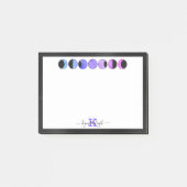 Glam Moon Phases Monogram Name Small Rectangular Post-it® Notes (Voorkant)