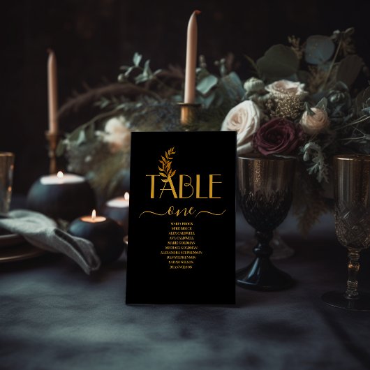 Glam Mystiek Zwart Goud Wolken Maan Bruiloft Kaart