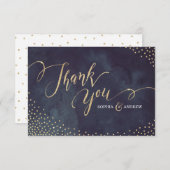 Glam nacht faux goud glitter kalligrafie dank u bedankkaart (Voorkant / Achterkant)