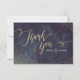 Glam nacht faux goud glitter kalligrafie dank u bedankkaart
