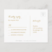 Glam nacht faux goud glitter kalligrafie RSVP Uitnodiging Briefkaart (Achterkant)