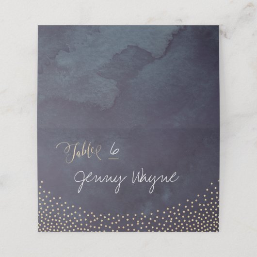 Glam nacht faux goud glitter plaats kaarten plaatskaartje (Buitenkant ongevouwen)